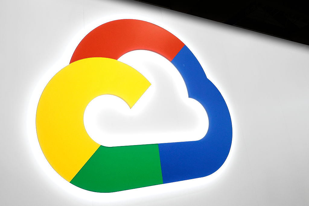 Google Cloud 展区入口霓虹标识